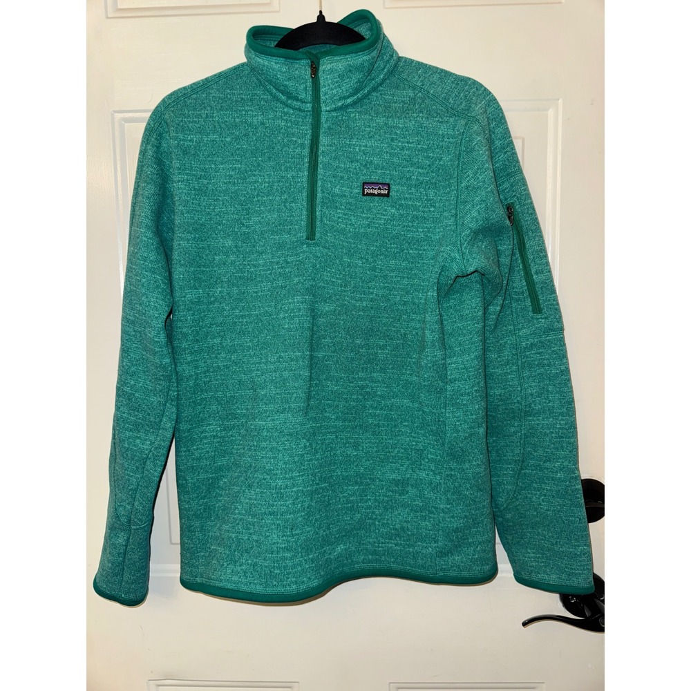 Patagonia Better Sweater 1/4 Zip Pullover Fleece Teal Green Womens Large